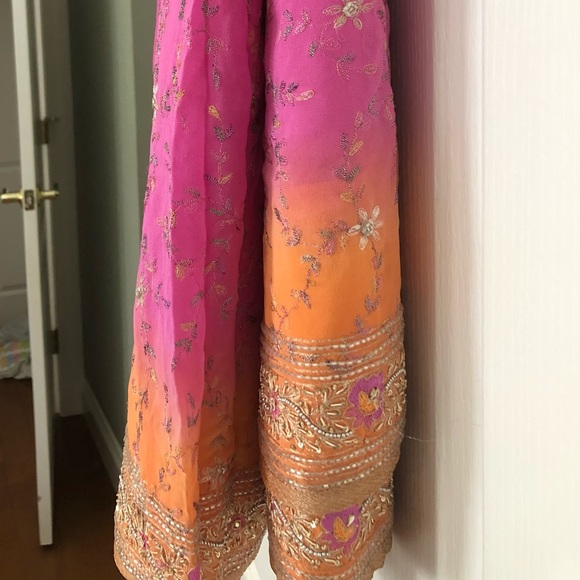 Saree dyed in shades of dusk Vintage preloved [Firm] - Picture 13 of 14